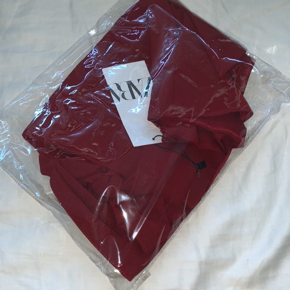 Zara Gorgeous red ribbon tie skirt deep dark valentines holiday red - Picture 7 of 7